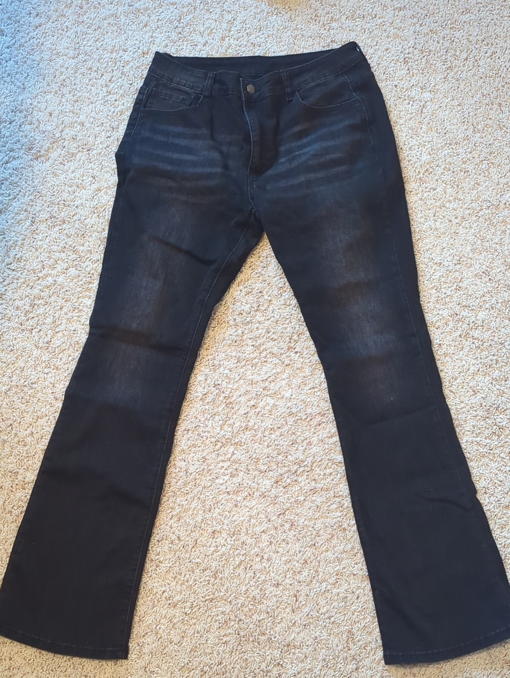 Kunmi Women's Black Denim Wide Leg Jeans Size 12